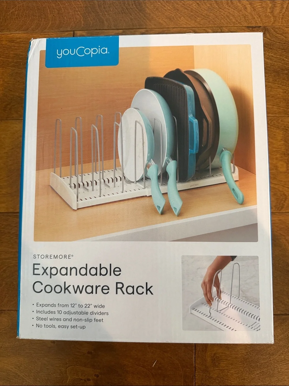 StoreMore Expandable Cookware Rack - White